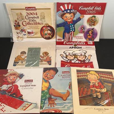 LOT 85: Vintage Campbell’s Soup Collectibles Campbell Kid Dolls NIP, Lunchbox & Thermos, Campbell's Kids Bride & Groom...