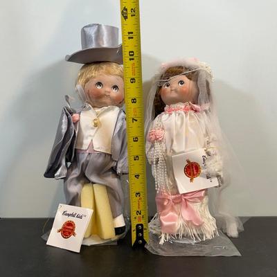 LOT 85: Vintage Campbell’s Soup Collectibles Campbell Kid Dolls NIP, Lunchbox & Thermos, Campbell's Kids Bride & Groom...