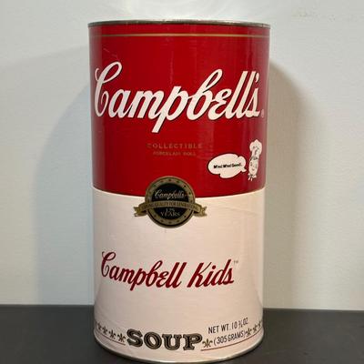 LOT 85: Vintage Campbell’s Soup Collectibles Campbell Kid Dolls NIP, Lunchbox & Thermos, Campbell's Kids Bride & Groom...