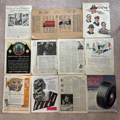 LOT 90: Vintage Magazine Advertisements & More - Coca Cola, Cracker Jack & More