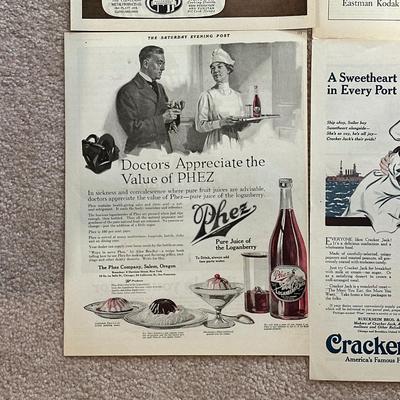 LOT 90: Vintage Magazine Advertisements & More - Coca Cola, Cracker Jack & More