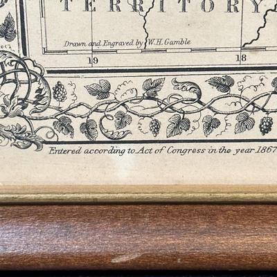 LOT 92: Framed Antique Maps, Leslie's Illustrated Weekly Newspaper Uncle Sam Cover & More