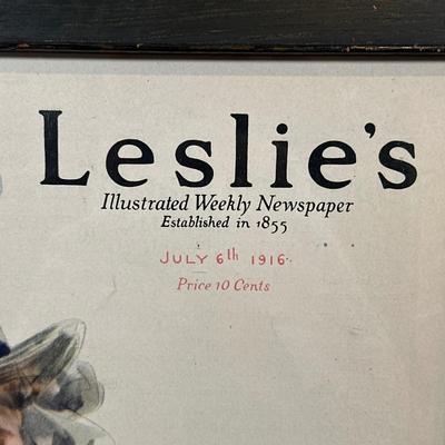 LOT 92: Framed Antique Maps, Leslie's Illustrated Weekly Newspaper Uncle Sam Cover & More