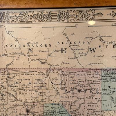 LOT 92: Framed Antique Maps, Leslie's Illustrated Weekly Newspaper Uncle Sam Cover & More
