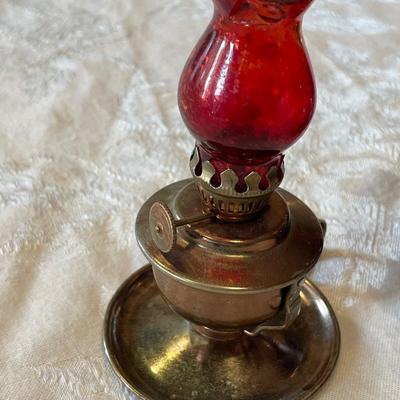 Lofisa Guatemalan blue trinket box & small oil lamp