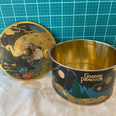 Golden Peacock tin & German horse thermostat