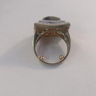 14 Karat Yellow Gold and Gemstone Ring- Size 3 1/4- Approx Weight 8.6 Grams (#12)