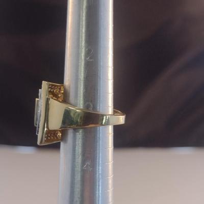 14 Karat Yellow Gold and Gemstone Ring- Size 3 1/4- Approx Weight 8.6 Grams (#12)