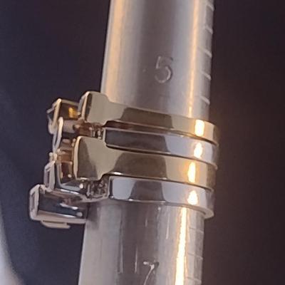 14 Karat Yellow and White Gold Four Stacking Ring Set- Size 6- Approx Weight 19.8 Grams (#15)