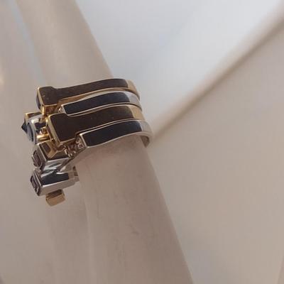 14 Karat Yellow and White Gold Four Stacking Ring Set- Size 6- Approx Weight 19.8 Grams (#15)