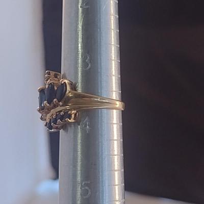 10 Karat Yellow Gold and Gemstone Ring- Size 3 3/4- Approx Weight 3.3 Grams (#16)