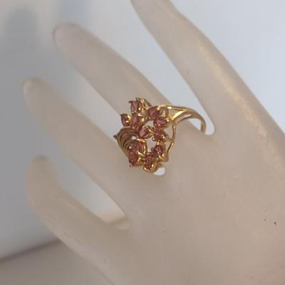10 Karat Yellow Gold and Gemstone Cluster Ring- Size 8- Approx Weight 5.2 Grams (#18)