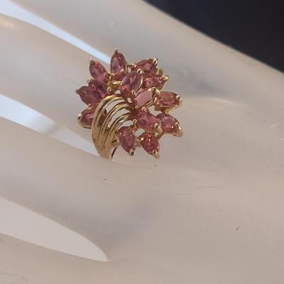10 Karat Yellow Gold and Gemstone Cluster Ring- Size 8- Approx Weight 5.2 Grams (#18)