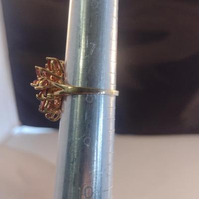 10 Karat Yellow Gold and Gemstone Cluster Ring- Size 8- Approx Weight 5.2 Grams (#18)
