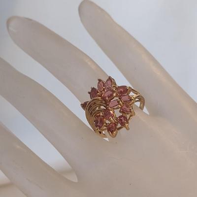 10 Karat Yellow Gold and Gemstone Cluster Ring- Size 8- Approx Weight 5.2 Grams (#18)