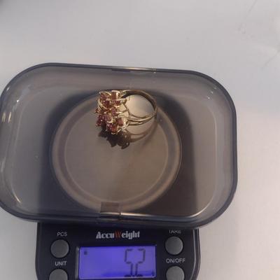 10 Karat Yellow Gold and Gemstone Cluster Ring- Size 8- Approx Weight 5.2 Grams (#18)