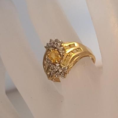10 Karat Yellow Gold and Gemstone Ring- Size 6- Approx Weight 3.7 Grams (#20)