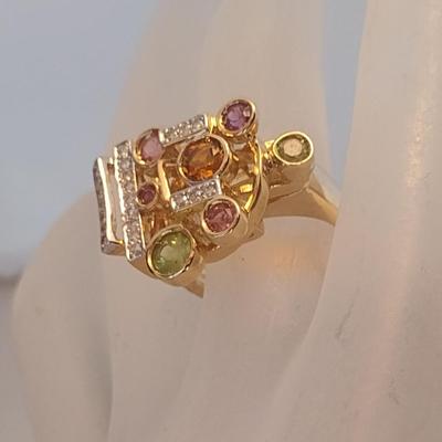 14 Karat Yellow Gold and Gemstone Ring- Size 6- Approx Weight 12.3 Grams (#21)