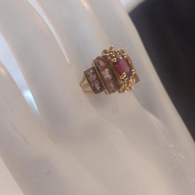 14 Karat Yellow Gold and Gemstone Ring- Size 5 3/4- Approx Weight 6.0 Grams (#22)