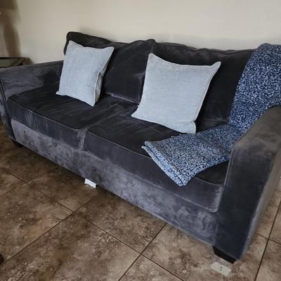 Clean Blue Couch with Hideaway Bed
