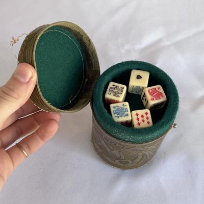 Vintage Leather Dice Cup, Smokin’ Joe Matches, and Several Marbles (GB-DZ)