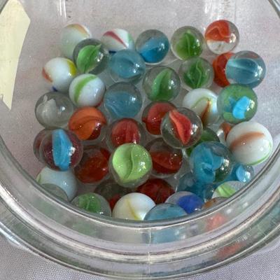 Vintage Leather Dice Cup, Smokin’ Joe Matches, and Several Marbles (GB-DZ)