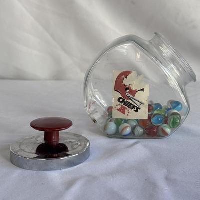 Vintage Leather Dice Cup, Smokin’ Joe Matches, and Several Marbles (GB-DZ)