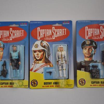 Captain Scarlet Captain Black 3.75″ Carded 1993 Action Figure Vivid Imaginations and Captain Blue - Captain Scarlet Vivid imaginations...