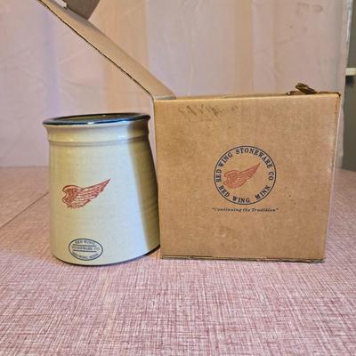 Red Wing Pottery utensil crock