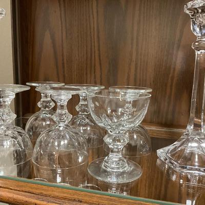 Sherbet Crystal Glasses with 2 Crystal Candle Stick Holders