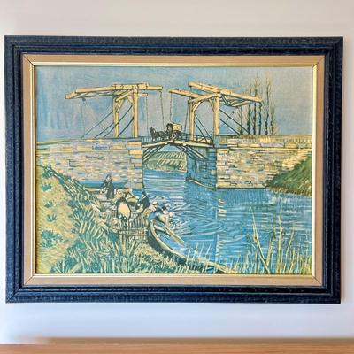 Vintage Print on Board Solid Wood Frame MCM