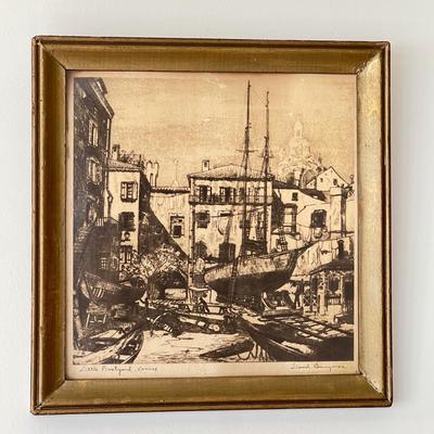 Vintage Signed Lionel Barrymore Framed Etching
