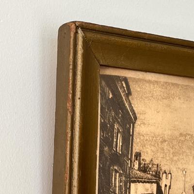 Vintage Signed Lionel Barrymore Framed Etching