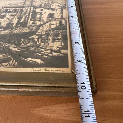 Vintage Signed Lionel Barrymore Framed Etching