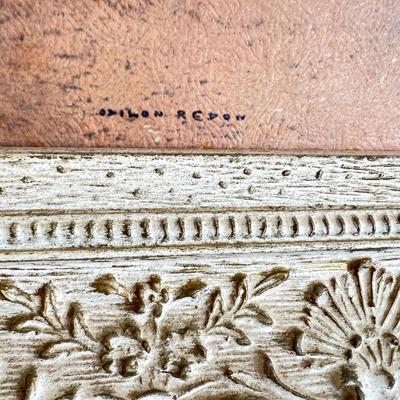 Vintage Carved Ornate Framed Print on Board MCM