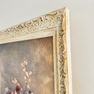 Vintage Carved Ornate Framed Print on Board MCM