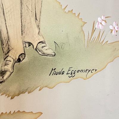 Vintage Framed Maude Eggemeyer Watercolor Art