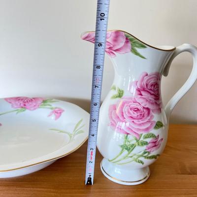 Vintage Givenchy Rose Pitcher Wash Basin w Authenticity Certificate