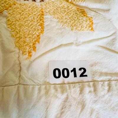 Vintage Square Embroidered Quilt Blanket