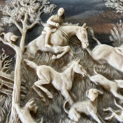 Genuine Vintage Carved Incolay Stone Jewelry Box 8"x11"