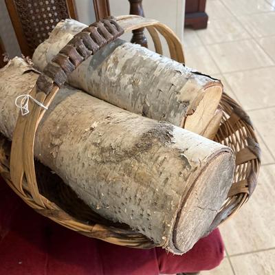 Chair and basket with wood