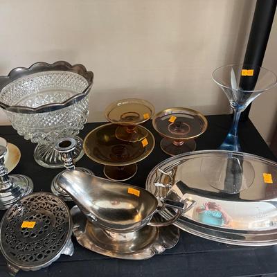 Punch bowl and misc. glassware