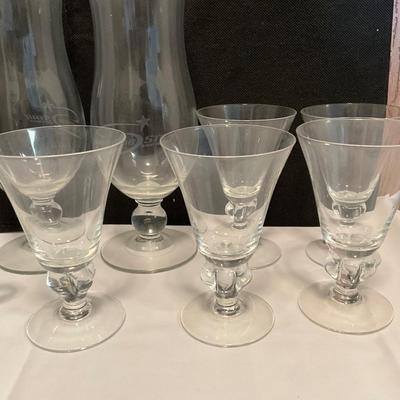 Fostoria Crystal Pitcher, Indiana Glass dishes, Breyer Crystal Cheese Ball Dish, Glasses, plus