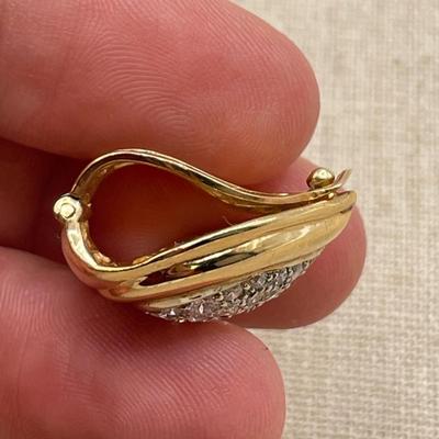 14K Diamond Earrings and Brooch (ST-SS)