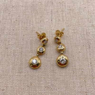 14K Diamond Earrings and Brooch (ST-SS)