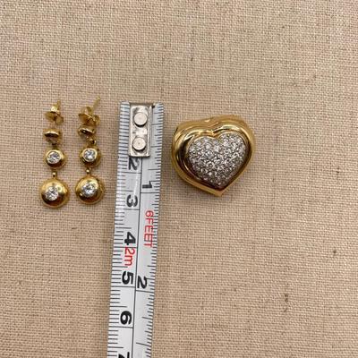 14K Diamond Earrings and Brooch (ST-SS)