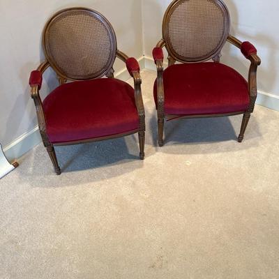 Two nice red upholstered chairs