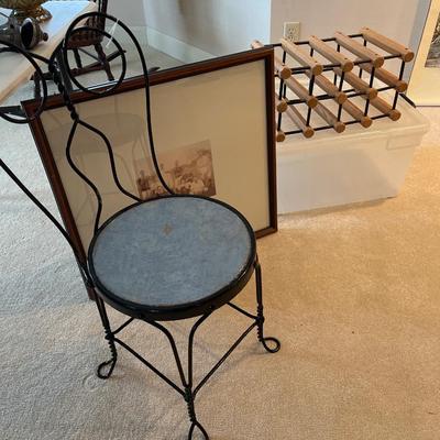 Ice cream chair, pic., wine holder & tub