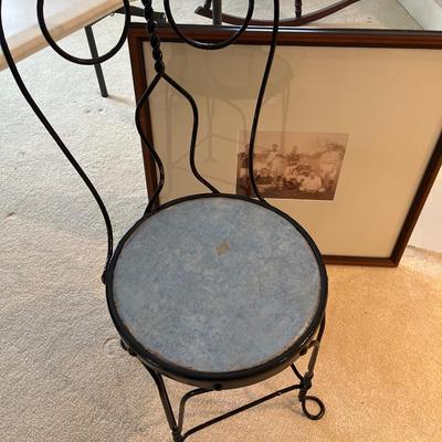 Ice cream chair, pic., wine holder & tub