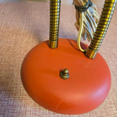 MCM Red dual head gooseneck desk lamp